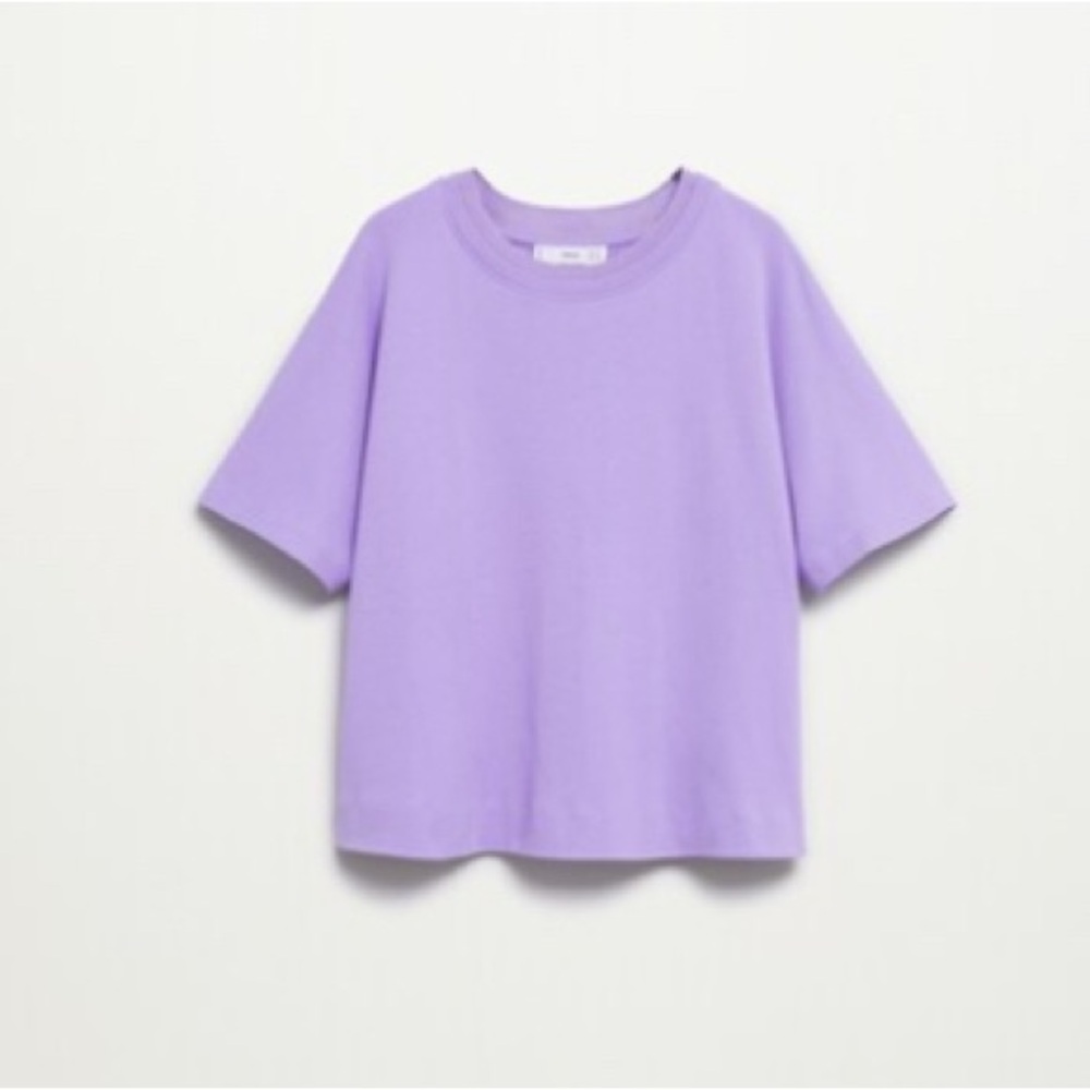 Mango Purple Boxy Crop T-Shirt